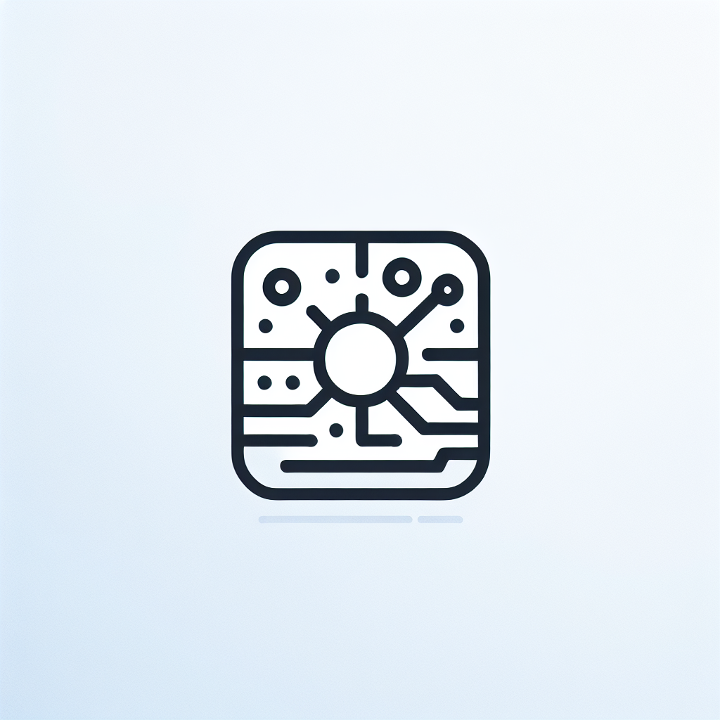 A simple 2D line art logo [that embodies emerging technology and eclectic tastes] [featuring a simple line art design] [with a solid white background, no shading, uncluttered].